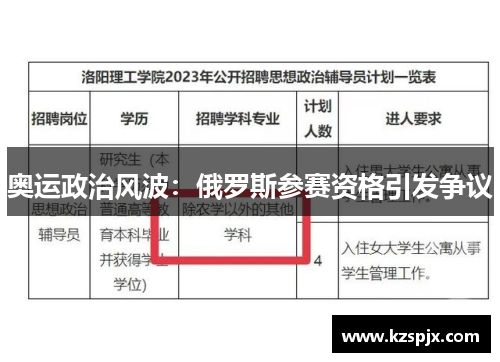 奥运政治风波：俄罗斯参赛资格引发争议
